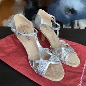 Stephanie Professional Dance Shoes Silver 7.5 2.5”